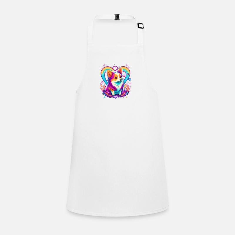 Kawaii corgi néon amour Tablier Enfant