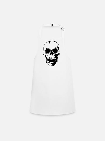 head skull Totenkopf bones beliebt sticker shirt - Schürze für Kinder - Weiß - Vorne