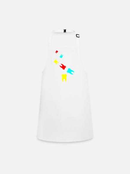 Tooth icon symbol - Children's Apron - white - Front