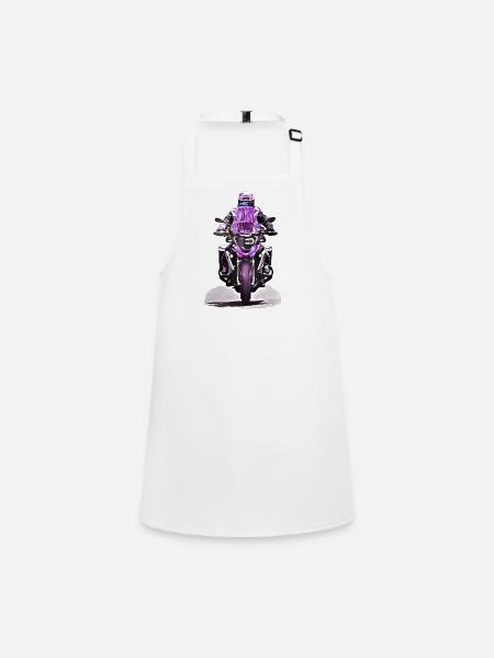 GS motorcyclist purple - Children's Apron - white - Front