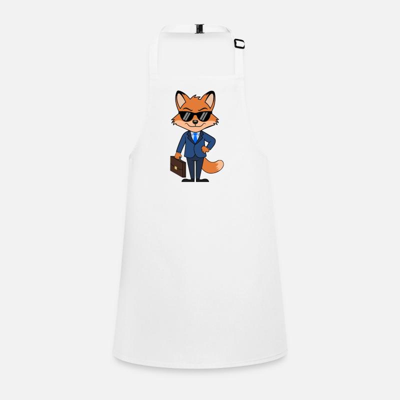 Fox businessman elegant suit with briefcase Children's Apron
