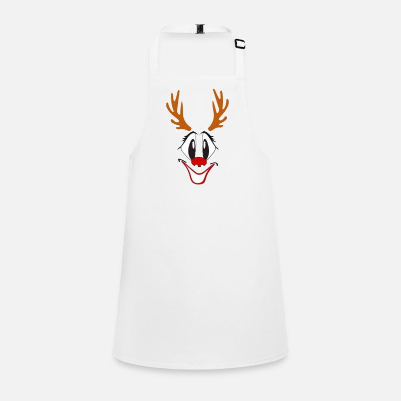 Reindeer with Red Nose Caricature Children's Apron