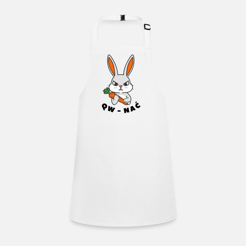 QW NAĆ - Angry White Rabbit (funny pun) Children's Apron
