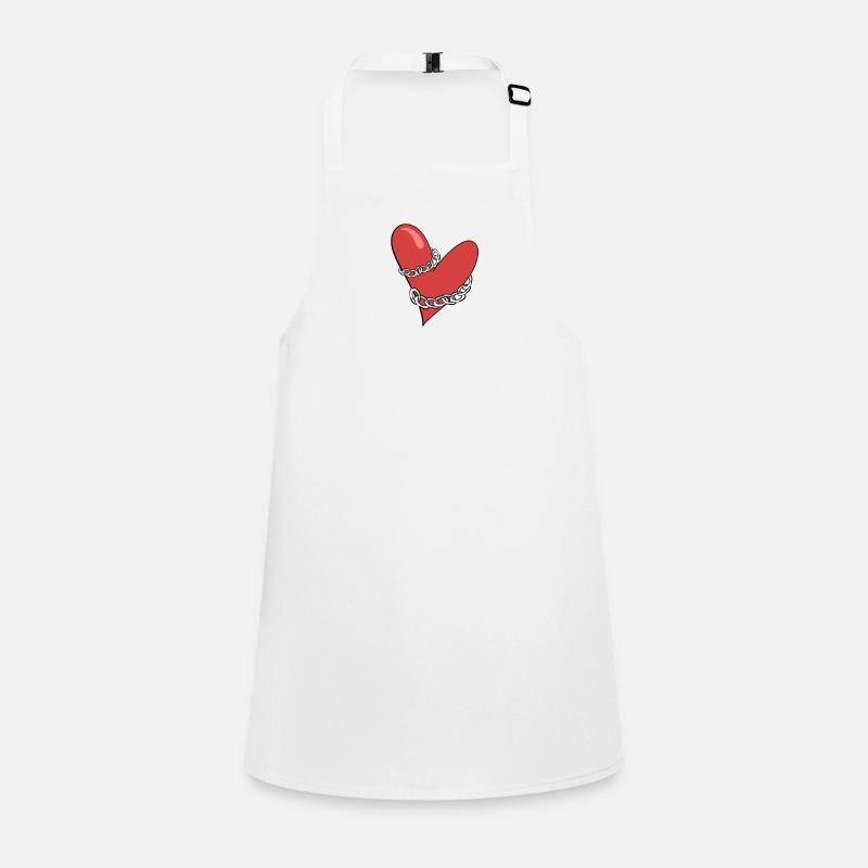chain caught red heart love Children's Apron