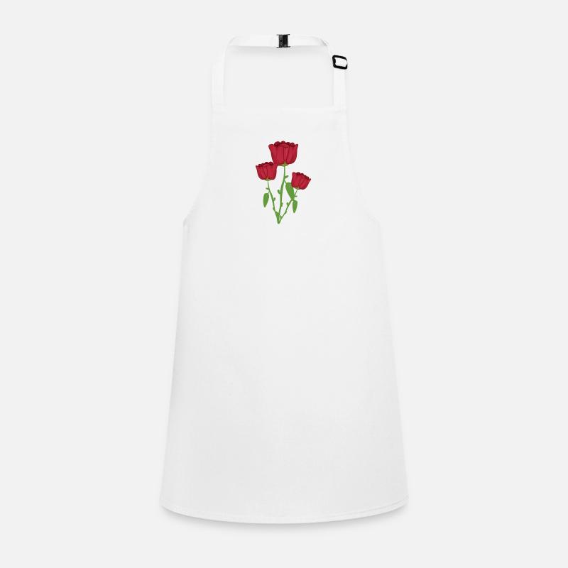 Trois Roses Fleur Végétale Rouge Tablier Enfant
