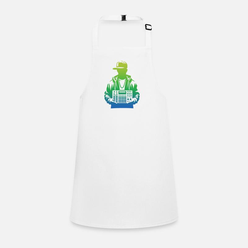 Beatmaker Holding Sampler (Vert) - Tablier Enfant - blanc
