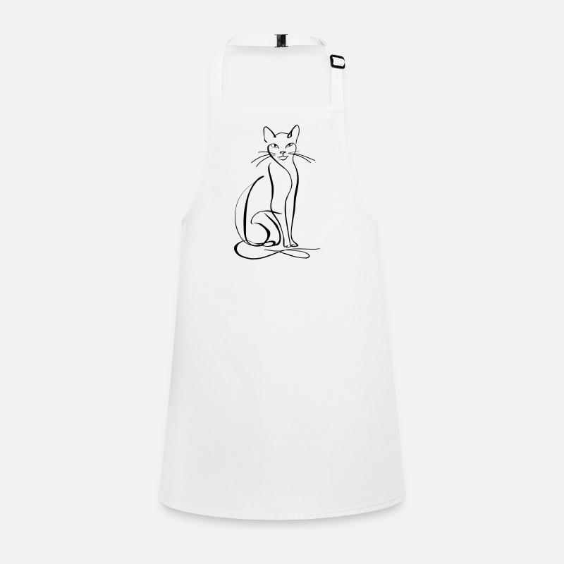 Cat Line Art Children's Apron