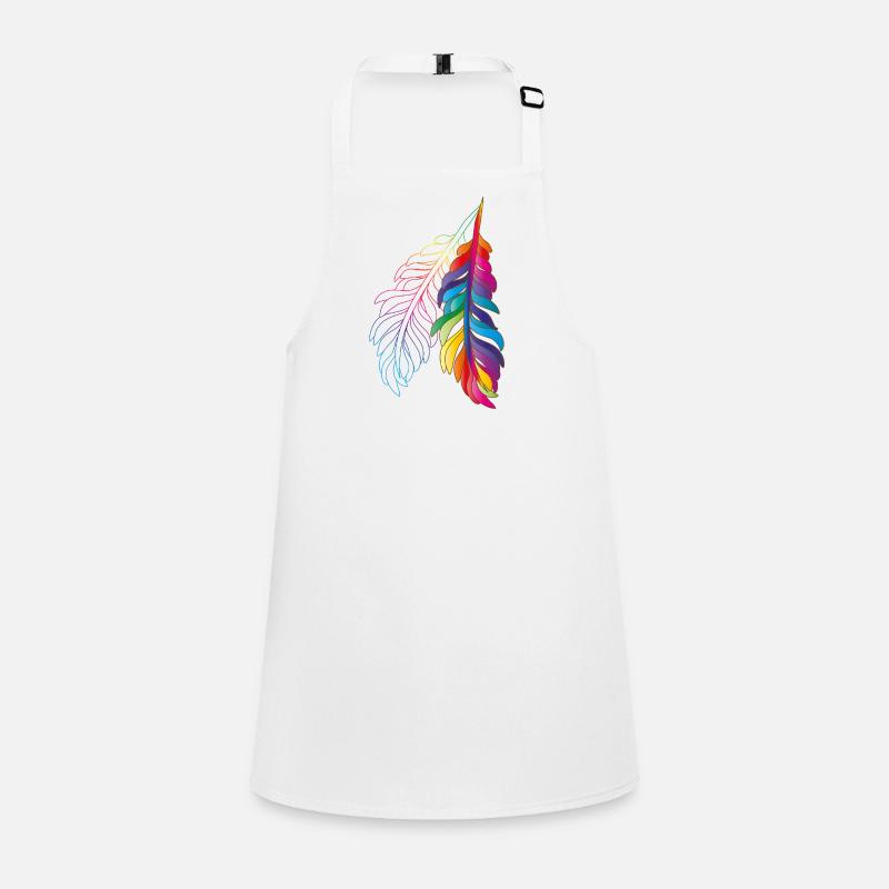 Regenbogenfedern – farbenfrohes Boho-Design Schürze für Kinder