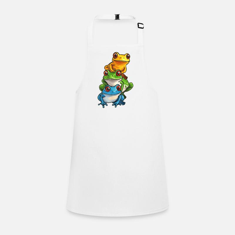 Stacked Frogs Cartoon Design Children's Apron