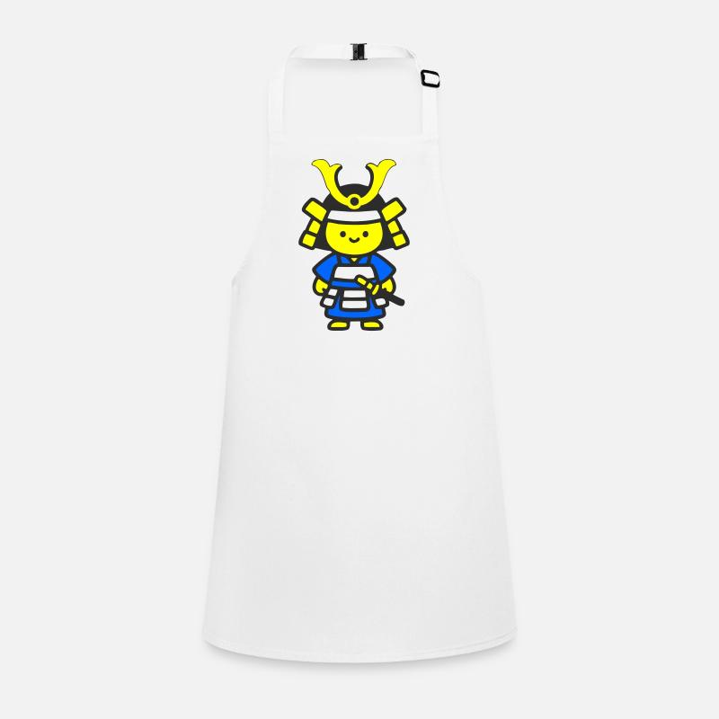 Kawaii Samurai in Blue Children's Apron
