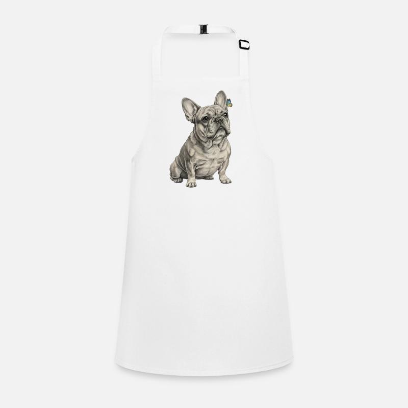 Bouledogue avec accent papillon Tablier Enfant