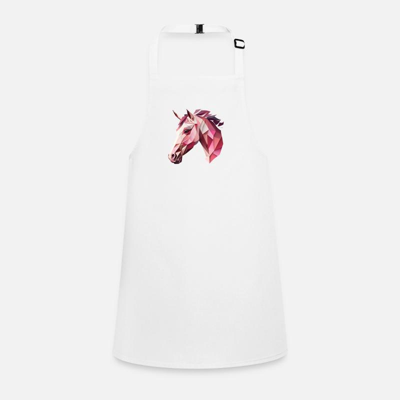 An angular pink horse kop Children's Apron