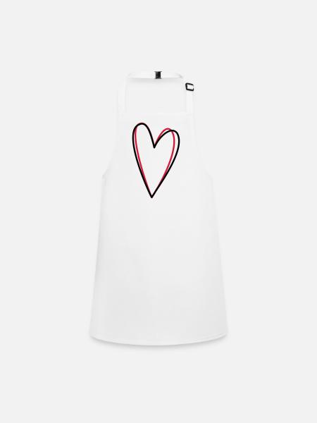 Idée de cadeau coeur amour amitié symbole - Tablier Enfant - blanc - Devant