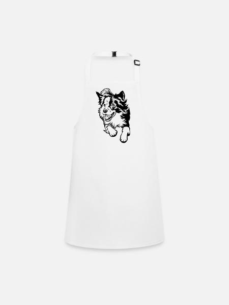 Border Collie - Tablier Enfant - blanc - Devant