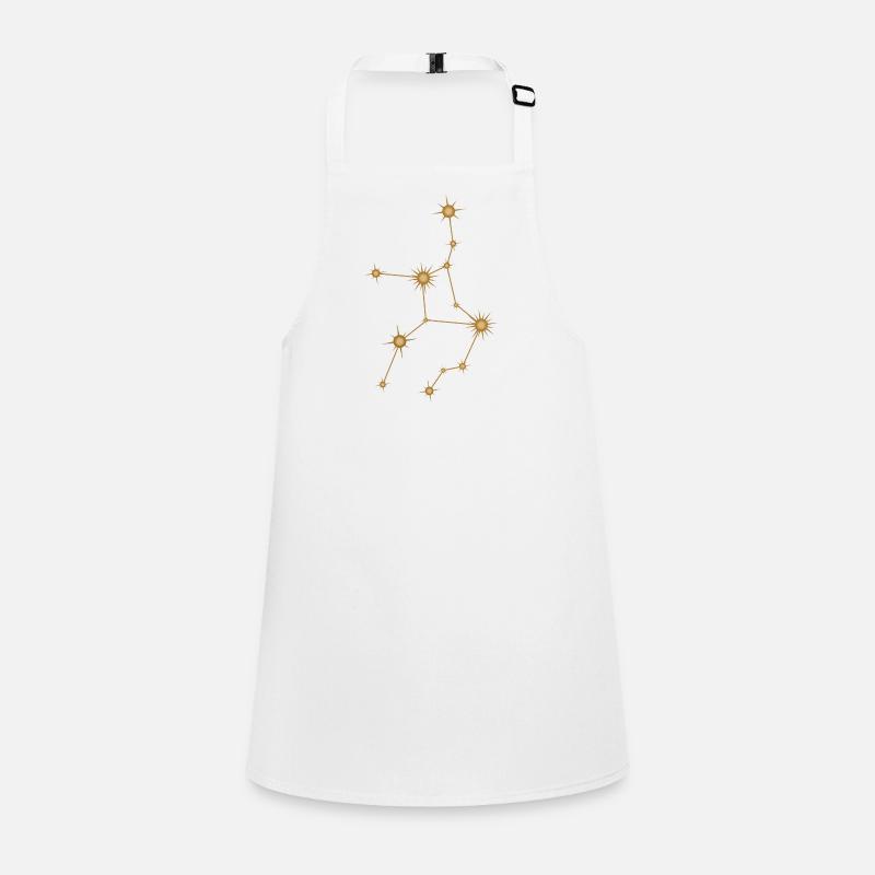 Étoile Constellation Vierge Zodiaque Signe de naissance Doré Tablier Enfant