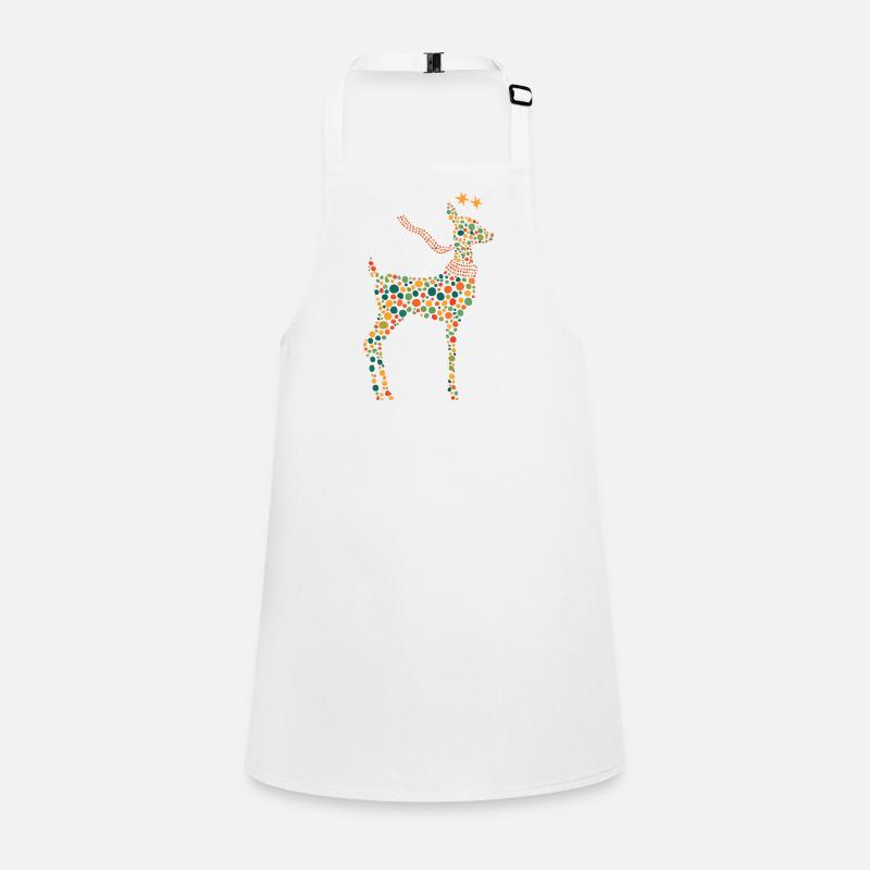 Christmas Reindeer – Colorful Dot Illustration. Children's Apron