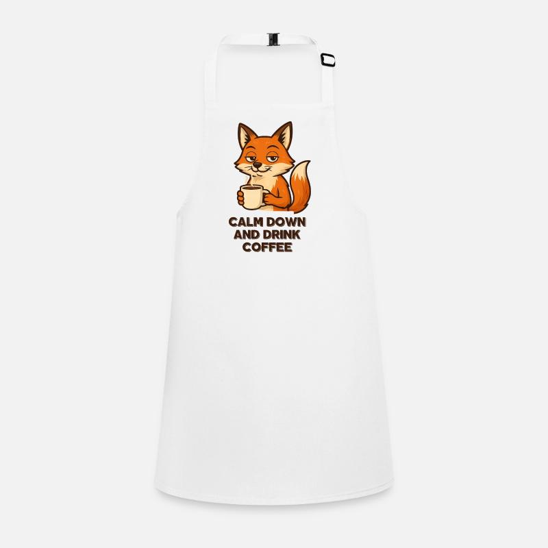 Café Fox Chill Mode Espresso Design Animaux Tablier Enfant