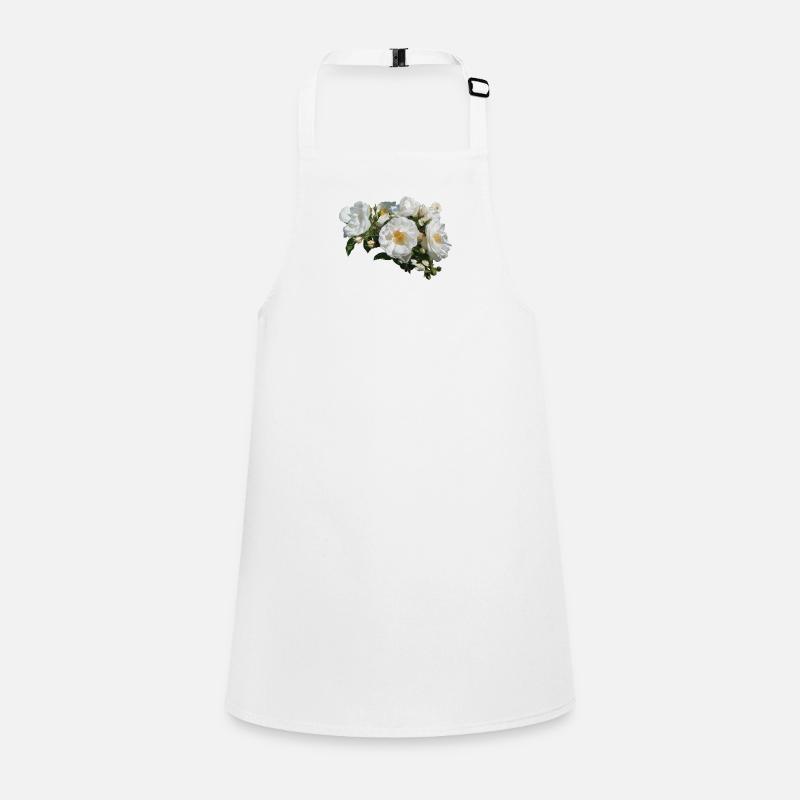 White rose bush with buds Children's Apron