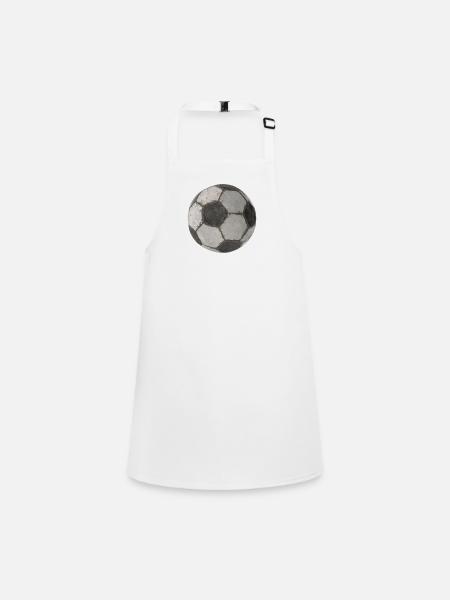 Dirty Football 3D Soccer Ball - Schürze für Kinder - Weiß - Vorne