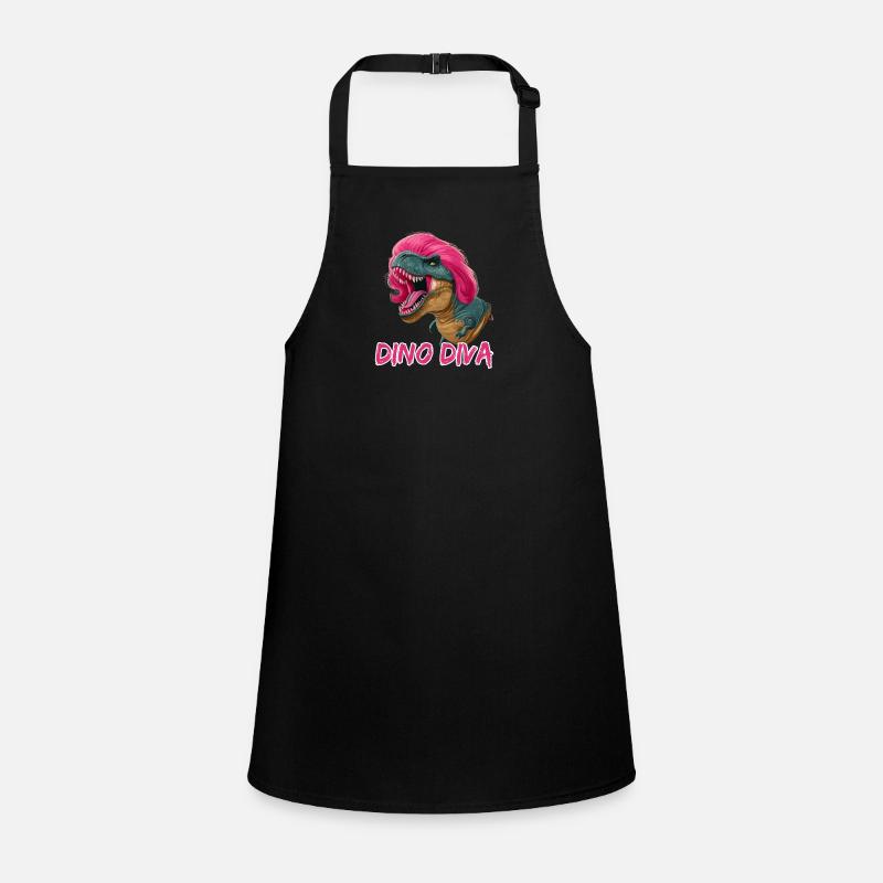 Wilder Dinosaurier mit rosa Haar Dino Diva für Schürze für Kinder