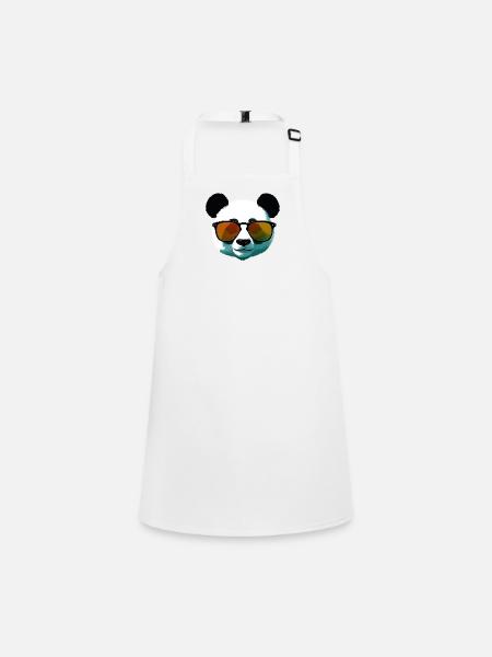Dégradé de panda avec lunettes de soleil - Tablier Enfant - blanc - Devant