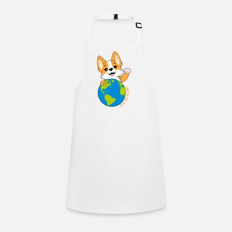 Corgi with a globe Children's Apron