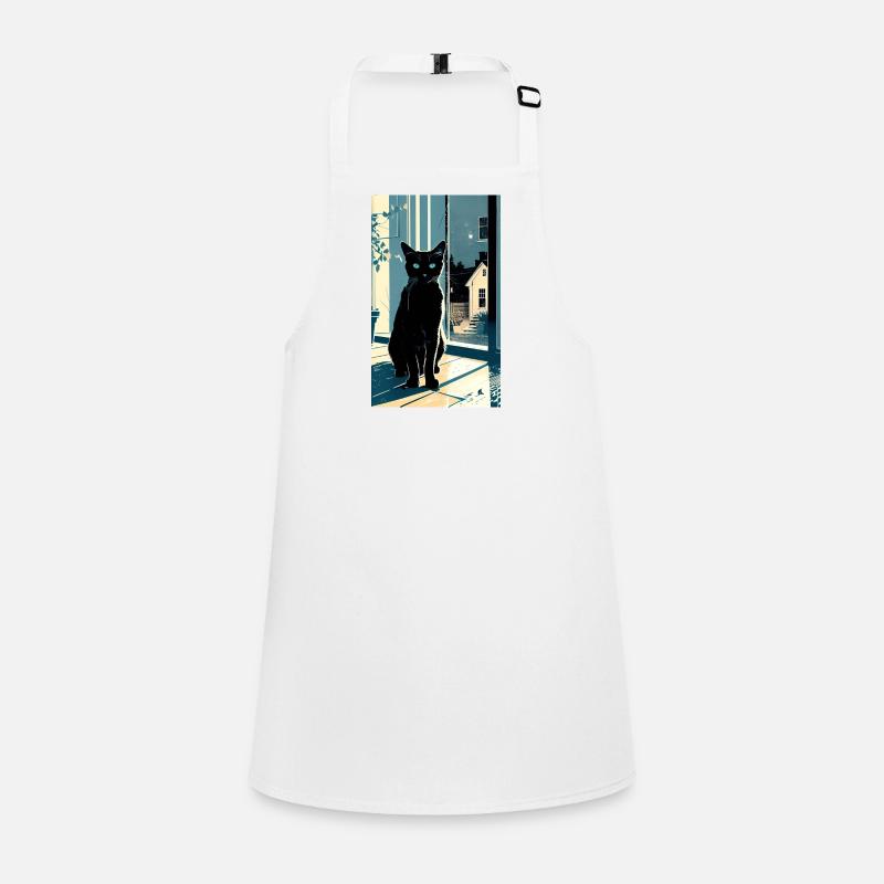 Domestic short haired cat during night Children's Apron