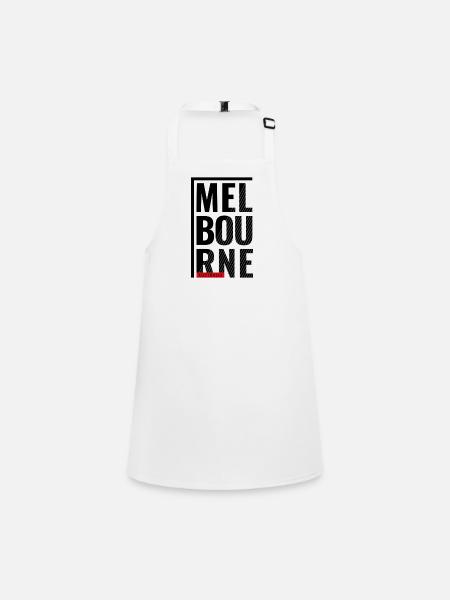 Melbourne, Australie, Conception typographique - Tablier Enfant - blanc - Devant