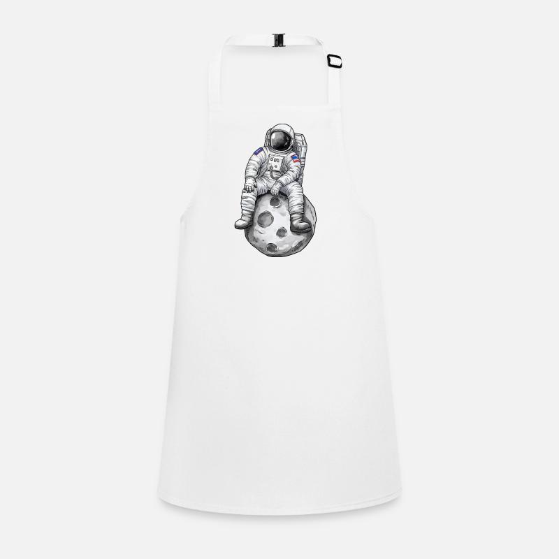 Astronaut Relaxing on Moon Children's Apron