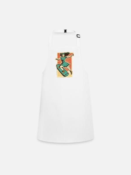 Skater Girl - Tablier Enfant - blanc - Devant