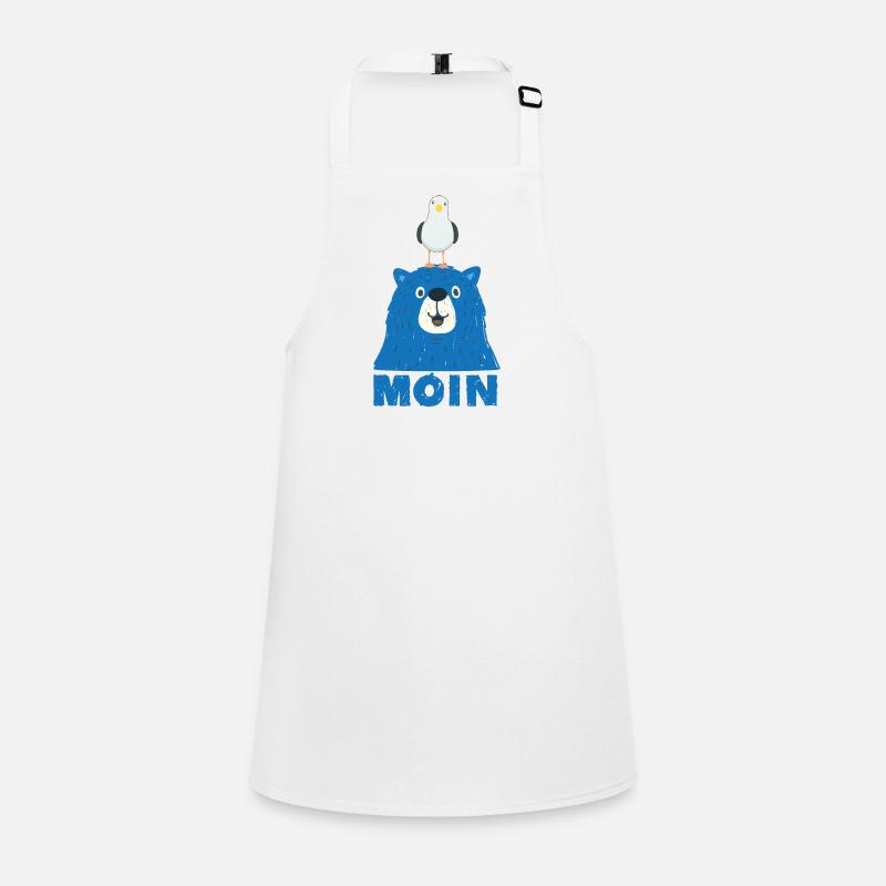 Blauer Bär mit Möwe Kopf Moin Hamburger Dialekt  Schürze für Kinder