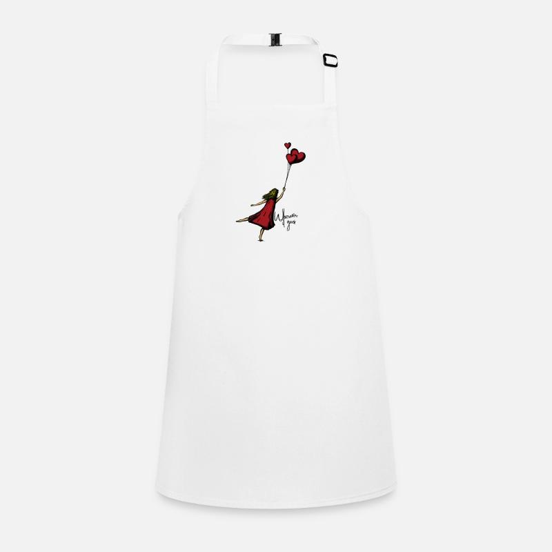 Vol en forme de cœur dans une robe rouge Tablier Enfant