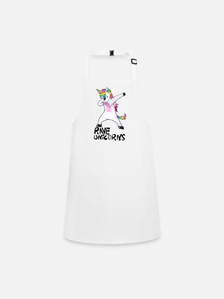 Logo Rave Unicorns Black Text - Children's Apron - white - Front