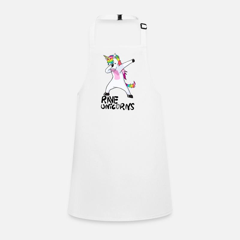 Logo Rave Unicorns Black Text Schürze für Kinder