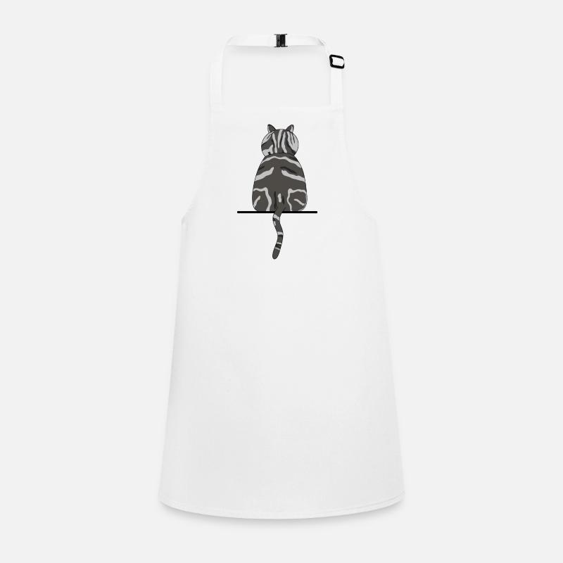 Cat on the windowsill - Children's Apron - white