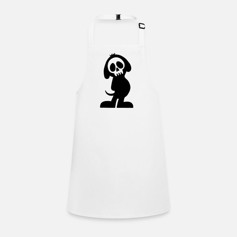 Black Dog Skull and Silhouette Children's Apron