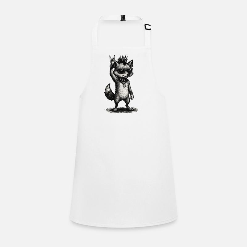 Rock Punk Fox with Sunglasses and Studs Children's Apron