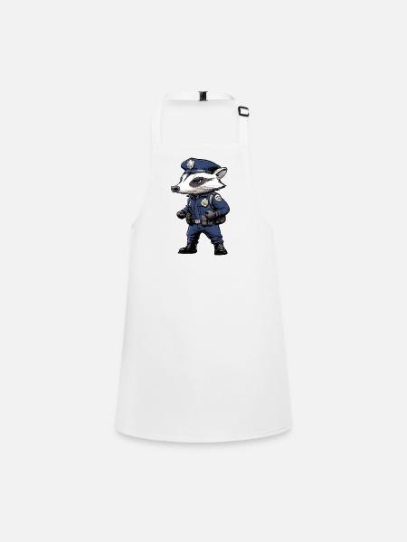Badger Police - Children's Apron - white - Front