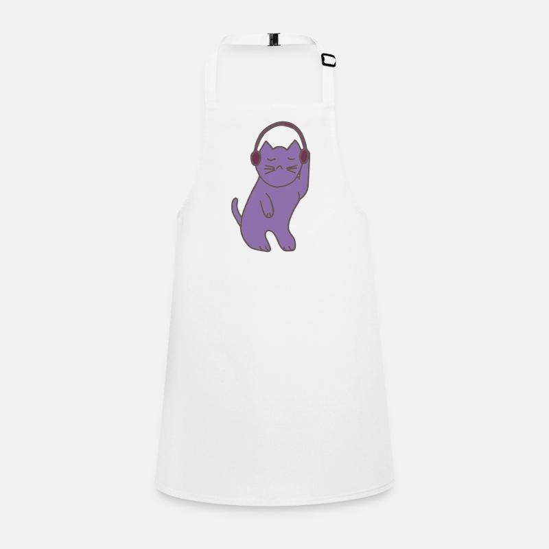 Des chats violets avec un casque Tablier Enfant