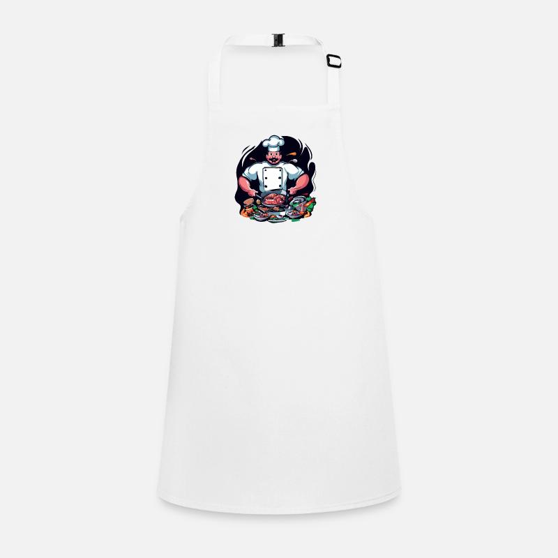 COOL TSHIRT. A CHEF PREPARING A BIG MEAL Children's Apron