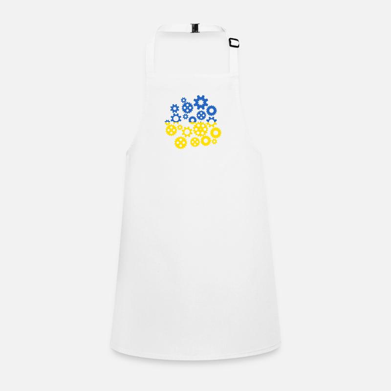 Drapeau de l’Ukraine Engrenages Drapeau ukrainien Tablier Enfant