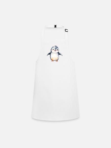 Pinguin - Schürze für Kinder - Weiß