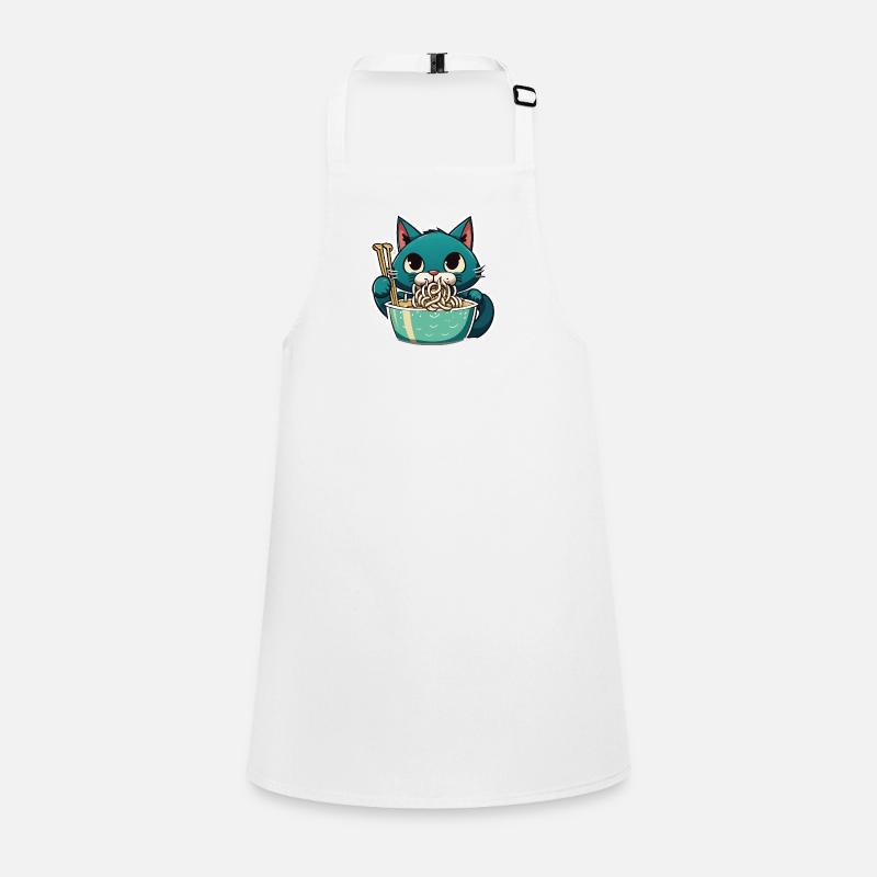 Cat Eats Instant Noldes Children's Apron