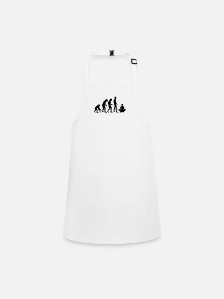 Human Evolution Yoga - Children's Apron - white - Front
