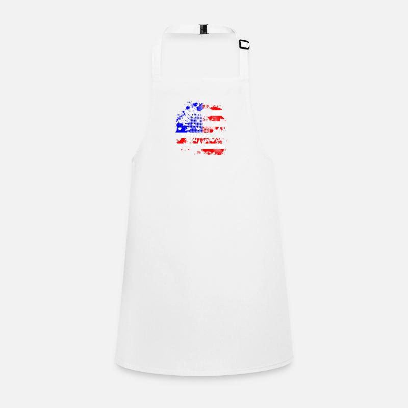Halftone Grunge USA flag Background Children's Apron