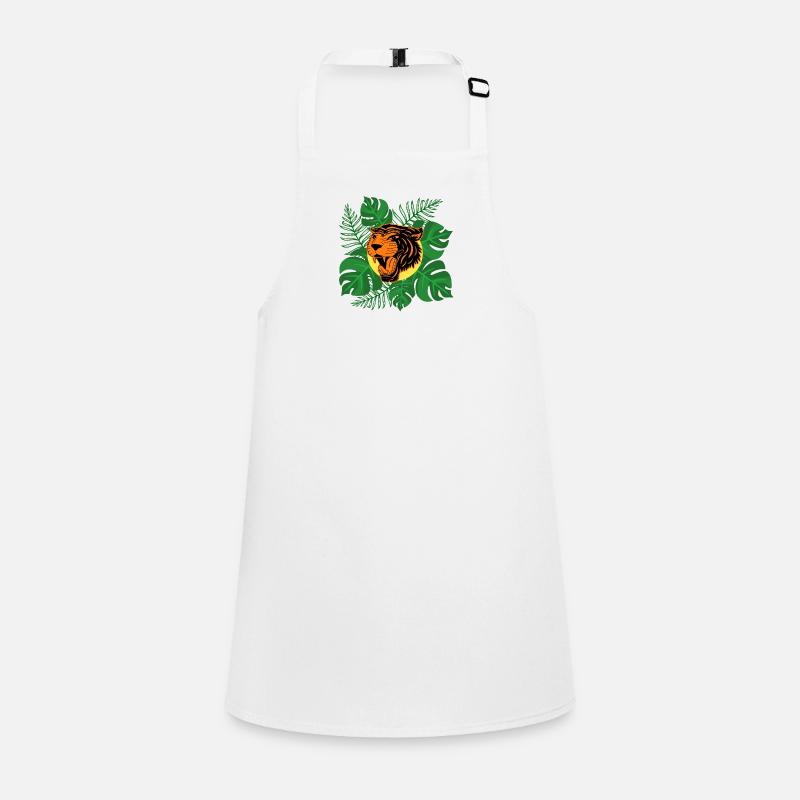 Tiger Jungle Roar Monstera Leaves Gift Children's Apron