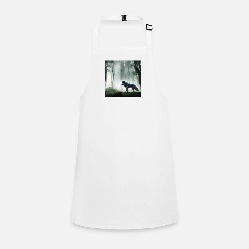 Fluffy wolf in the forest Children's Apron
