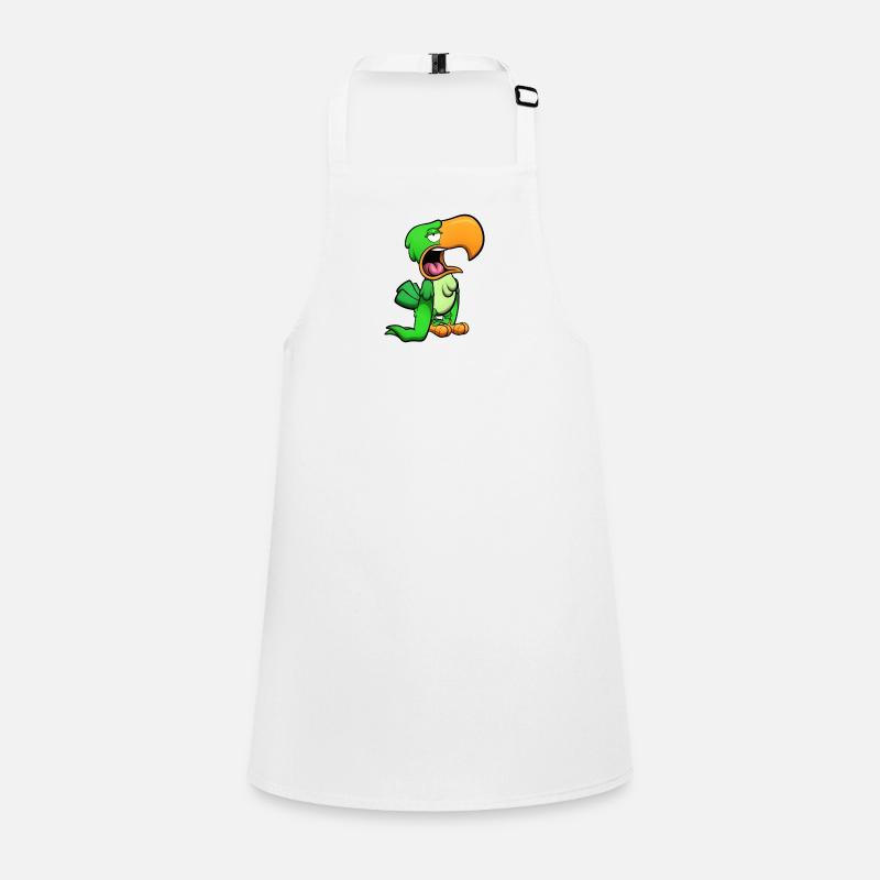 Bored Green Parrot Children's Apron