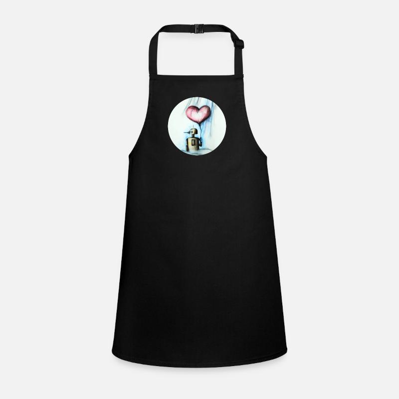 Robot with heart balloon Children's Apron