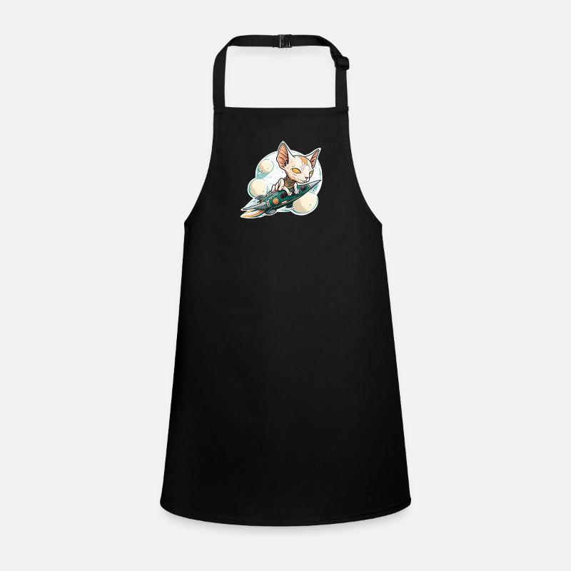 Sphinx cat rides on a rocket Children's Apron